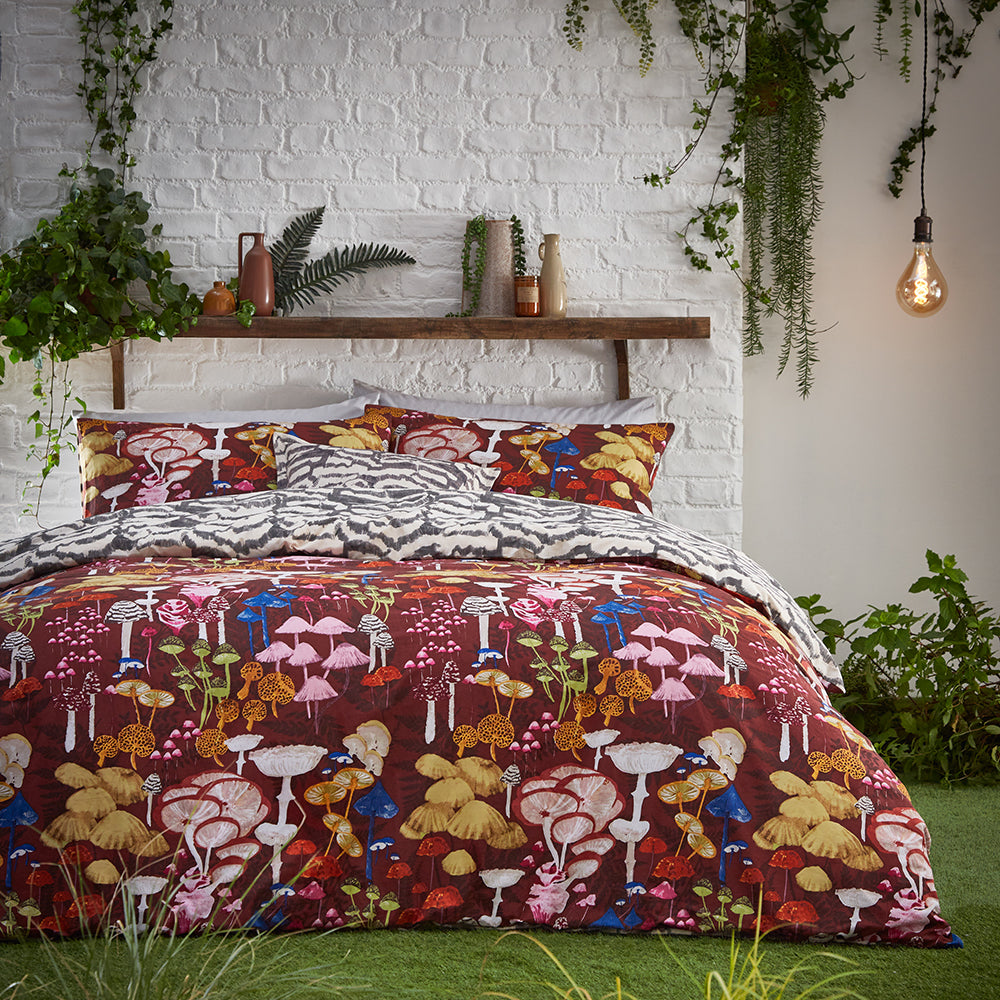 Amanita Mushroom Duvet Cover Set Redwood