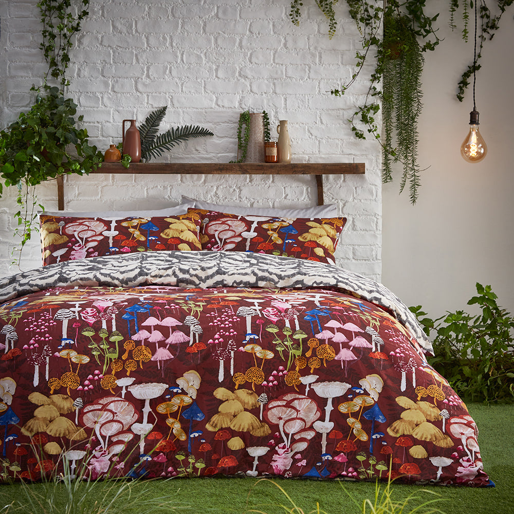Amanita Mushroom Duvet Cover Set Redwood