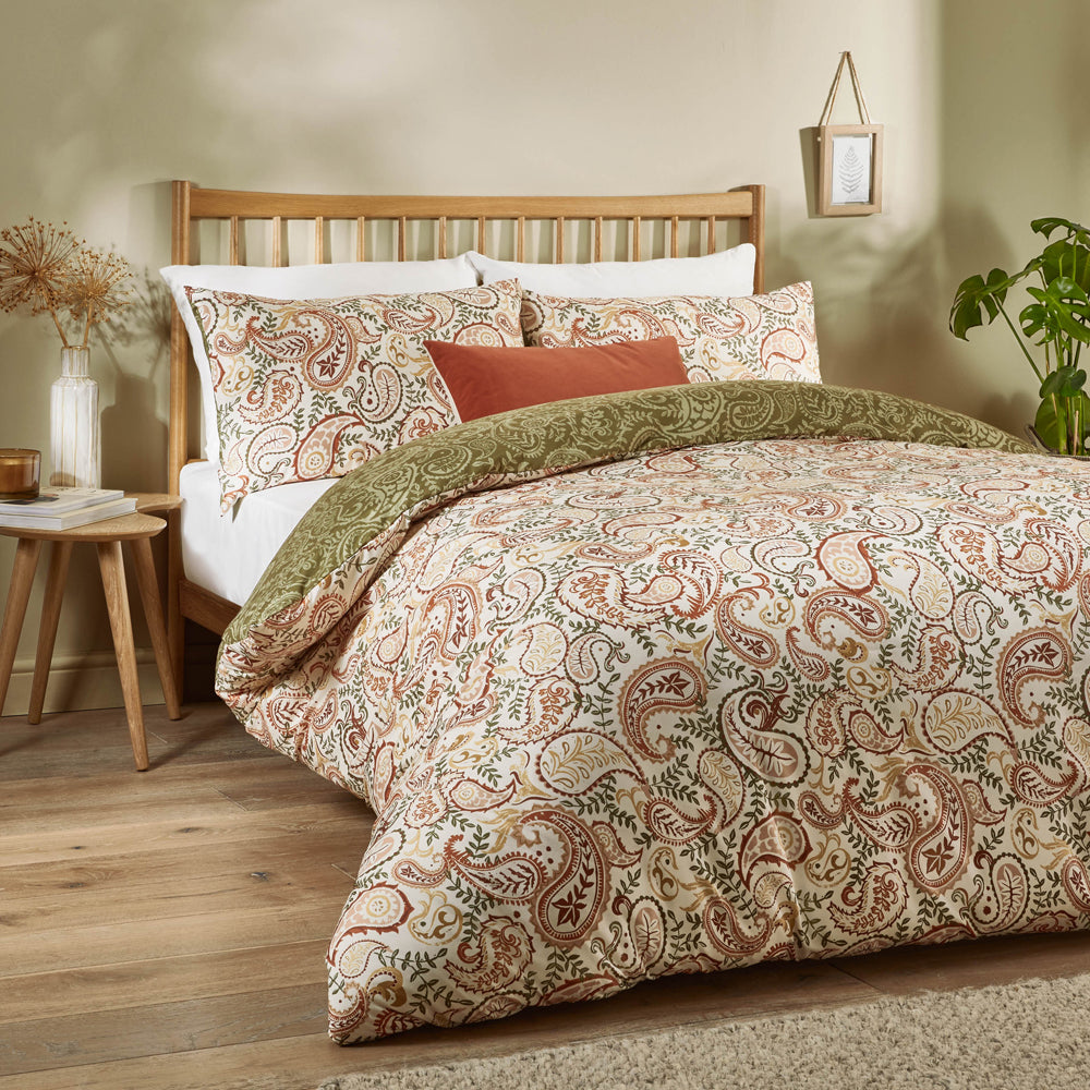 Anika Paisley Printed Soft Touch Duvet Cover Set Multicolour