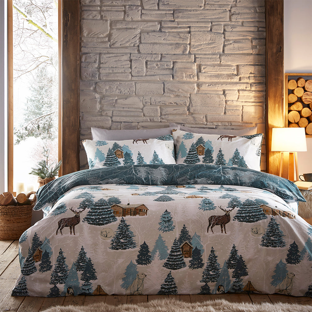 Arcticus Arctic Animal Duvet Cover Set Blue