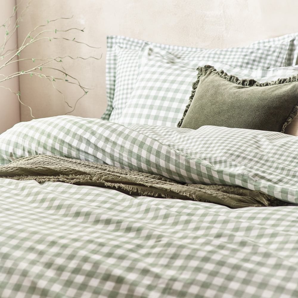 Barton Gingham Check Duvet Cover Set Forest