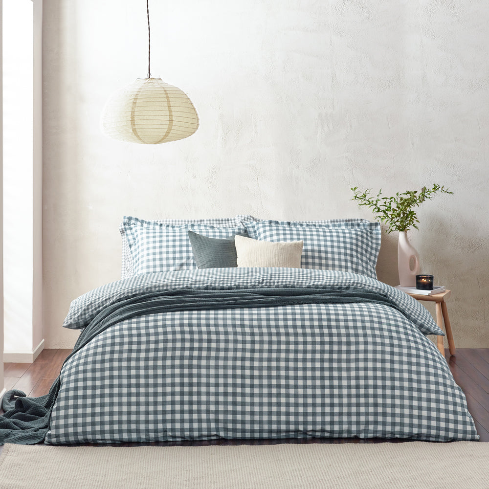 Barton Gingham Check Duvet Cover Set Navy