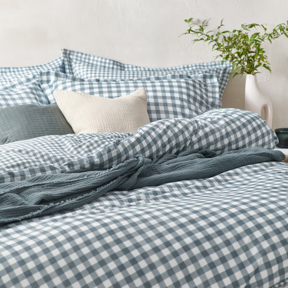 Barton Gingham Check Duvet Cover Set Navy